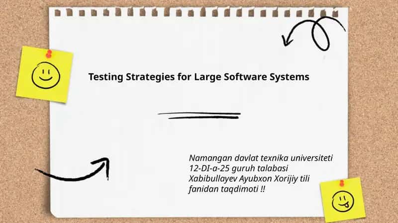 Testing Strategies for Large Software Systems