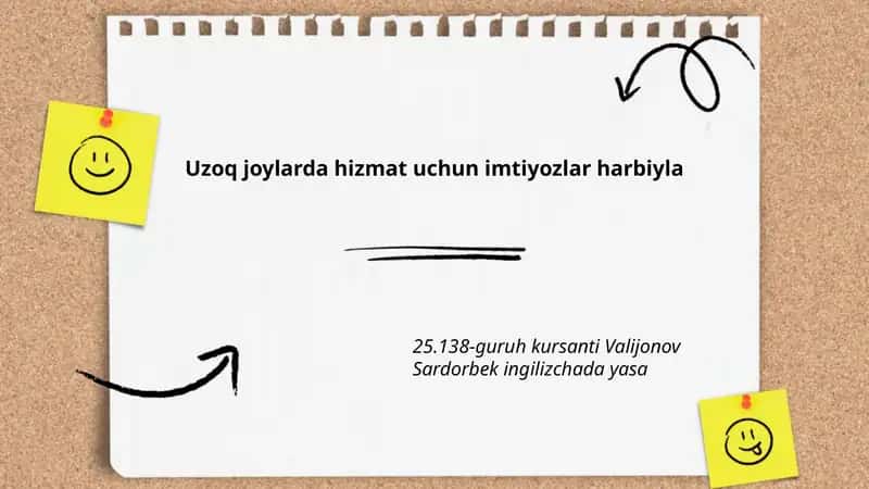 Uzoq joylarda hizmat uchun imtiyozlar harbiyla