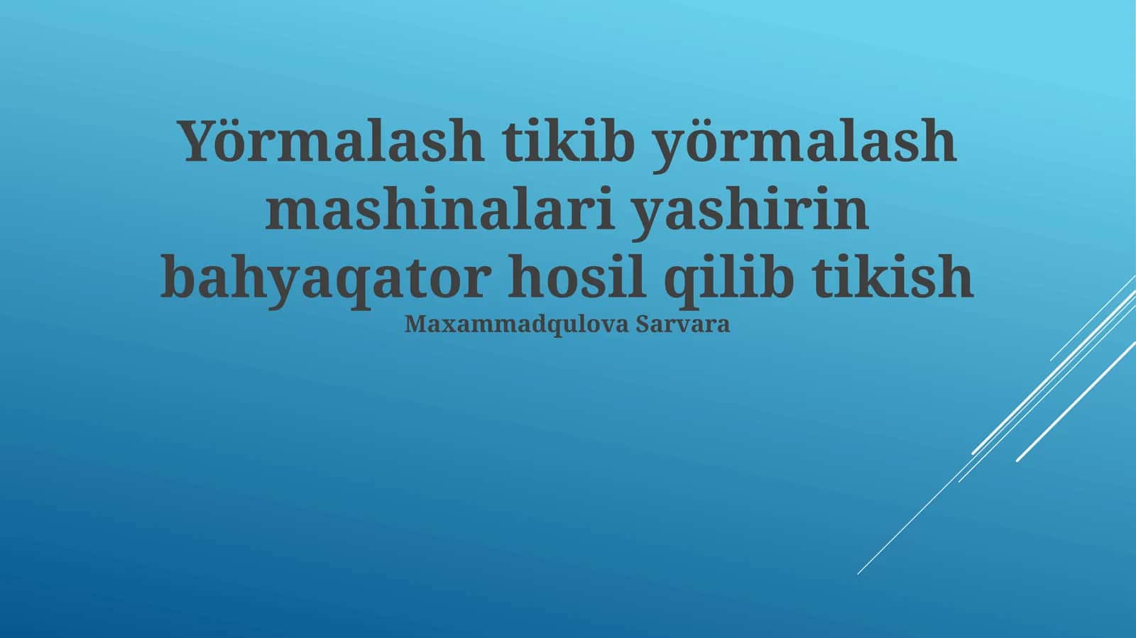 Yörmalash tikib yörmalash mashinalari yashirin bahyaqator hosil qilib tikish