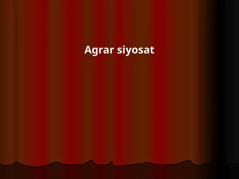 Agrar Munosabatlar