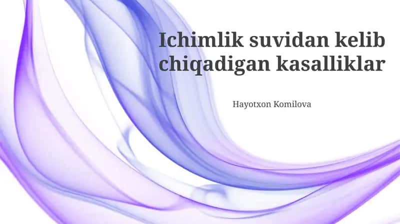 Ichimlik suvidan kelib chiqadigan kasalliklar