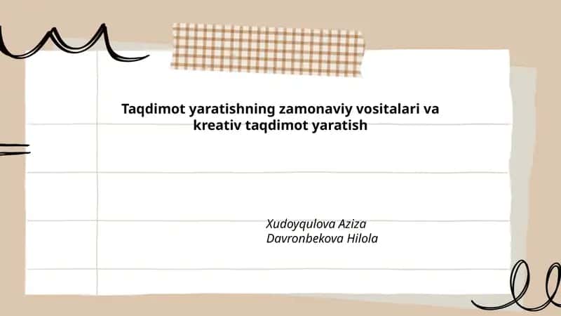 Taqdimot yaratishning zamonaviy vositalari va kreativ taqdimot yaratish