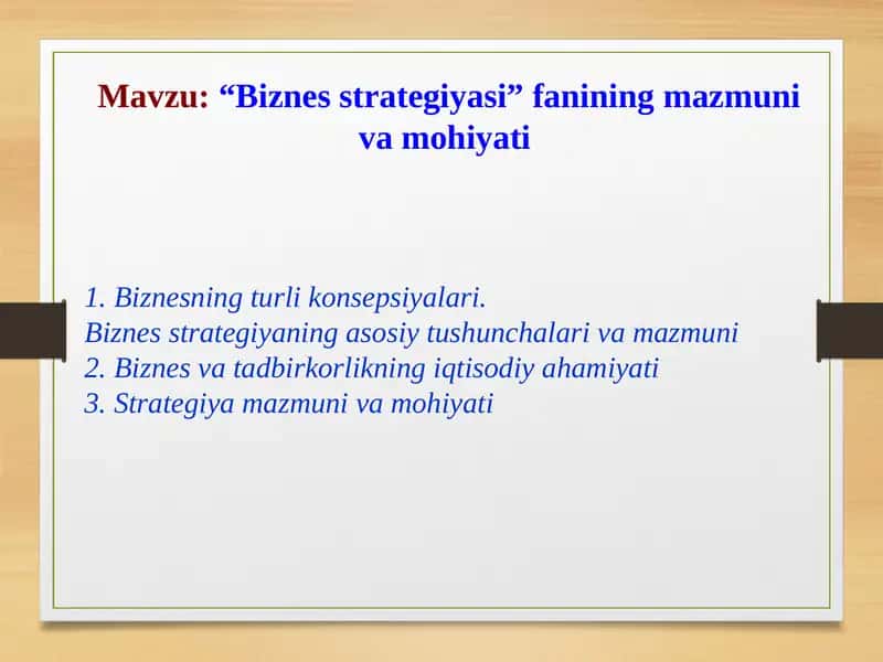 Biznes strategiyasi