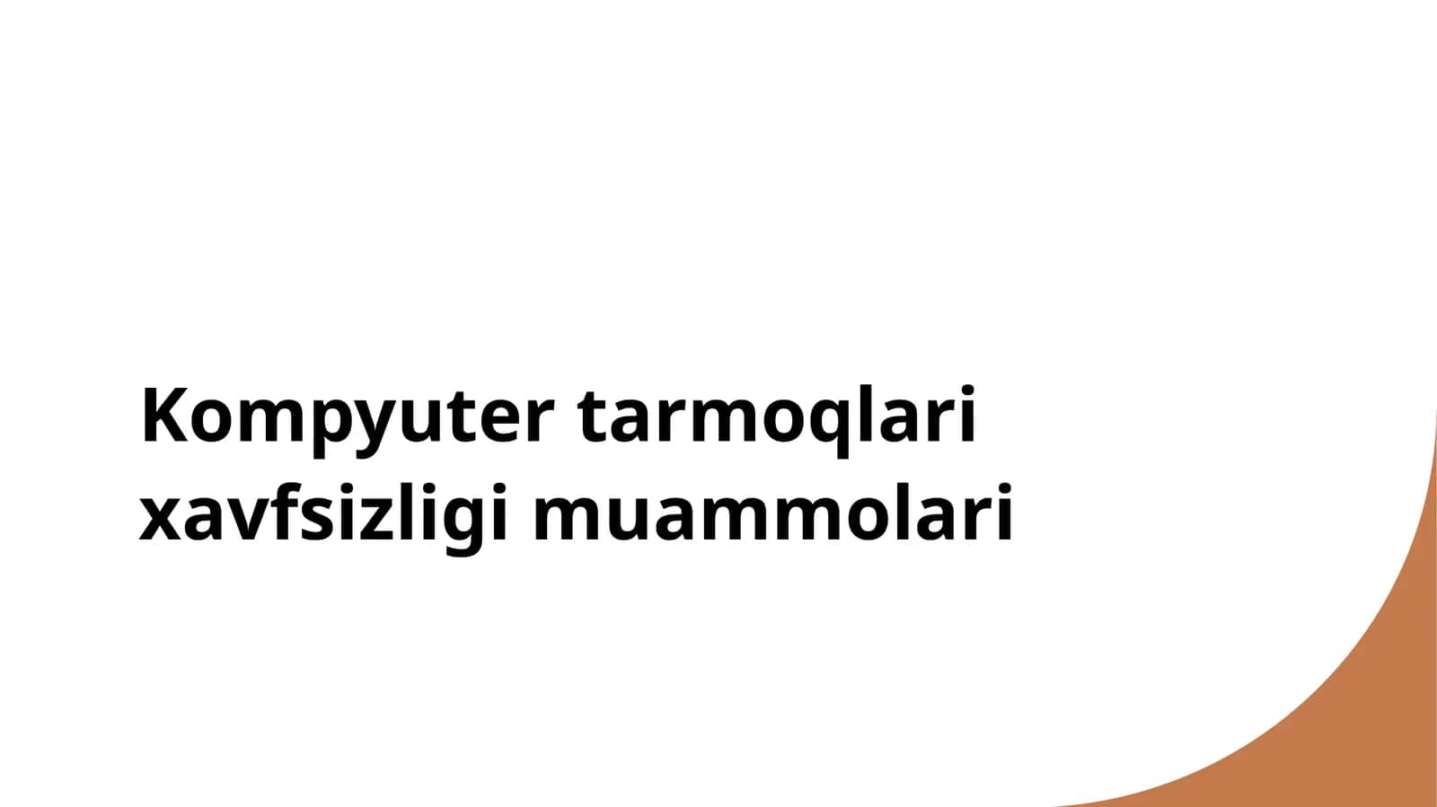 Kompyuter tarmoqlari xavfsizligi muammolari