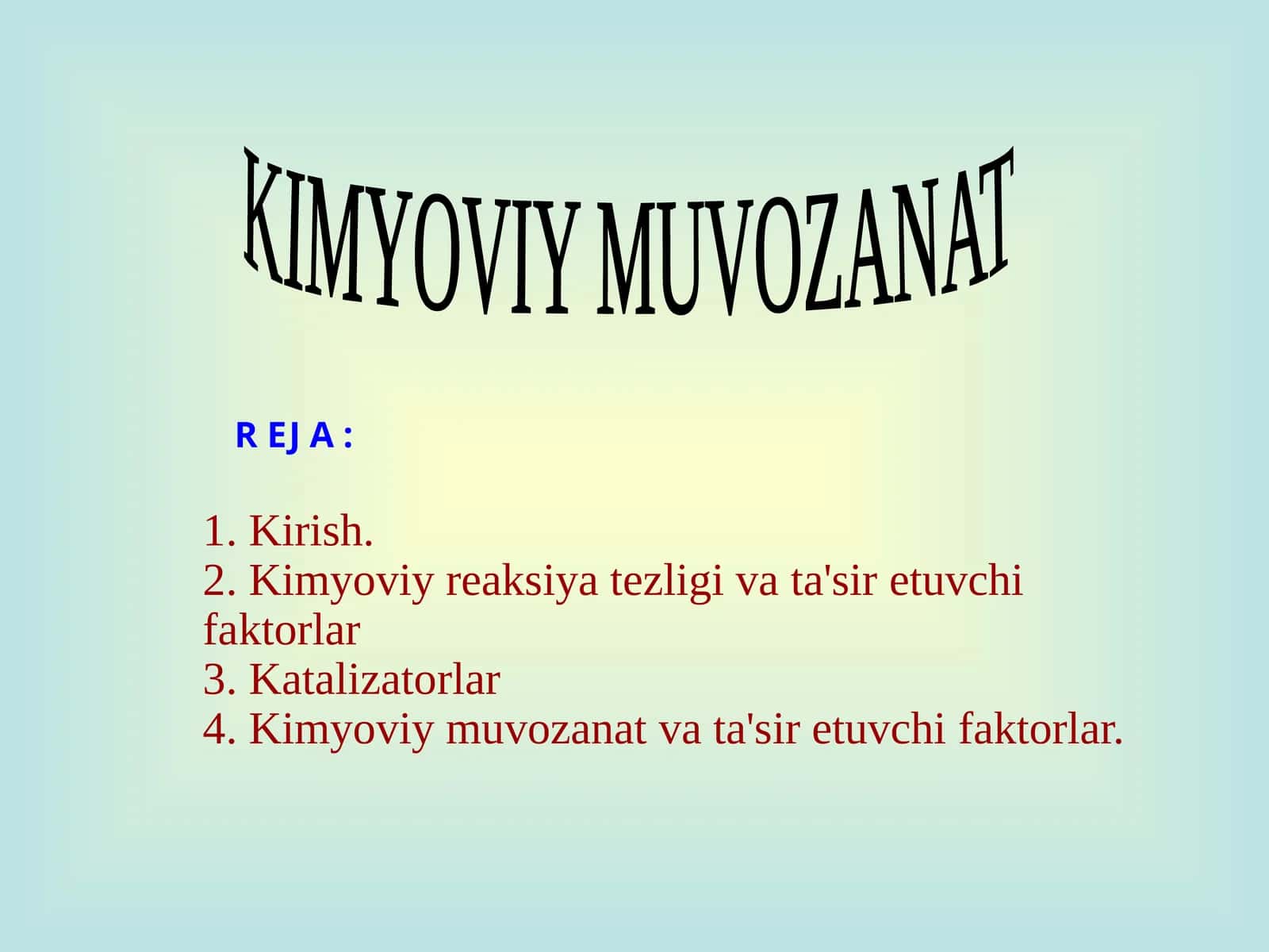 Kimyoviy muvozanat