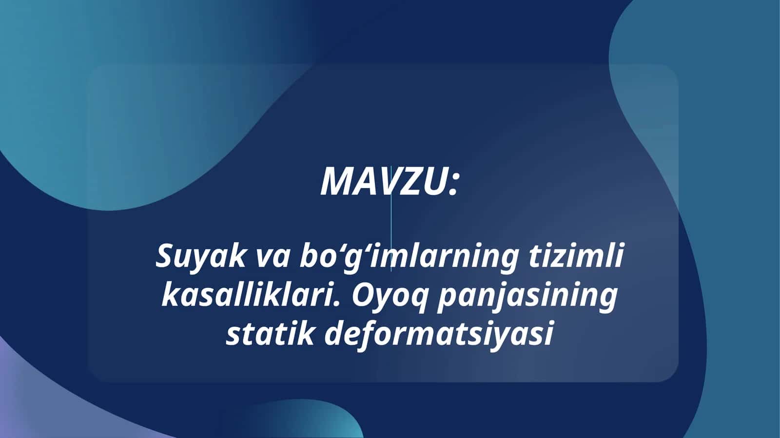 Suyak va bo‘g‘imlarning tizimli kasalliklari haqida umumiy tushuncha, etiologiya va patogenez