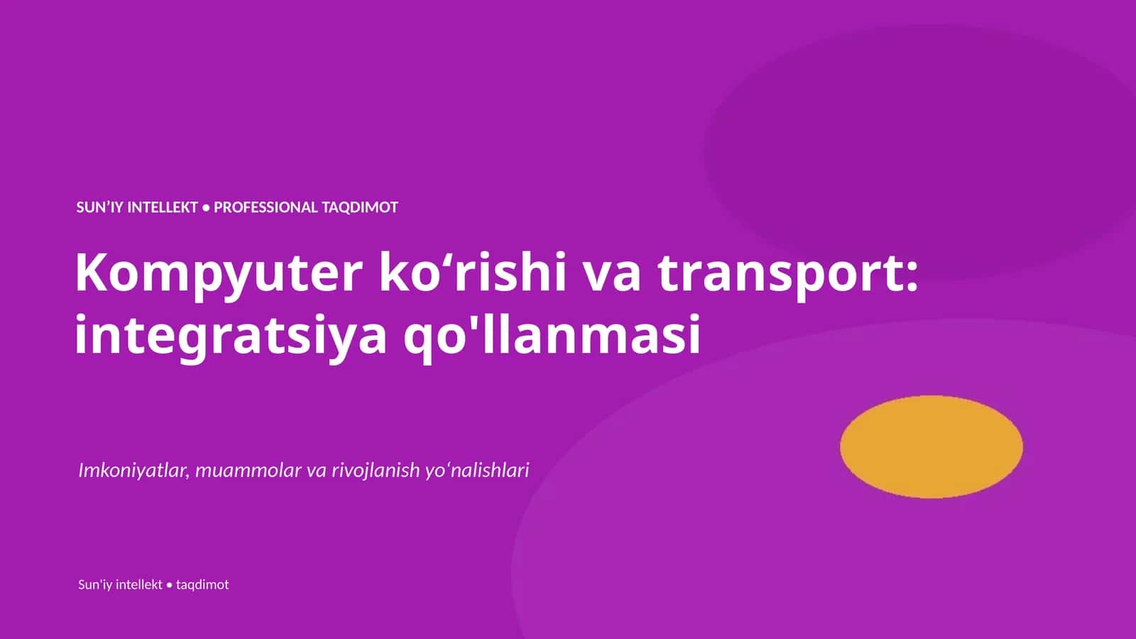 Kompyuter koʻrishi va transport: integratsiya qo'llanmasi
