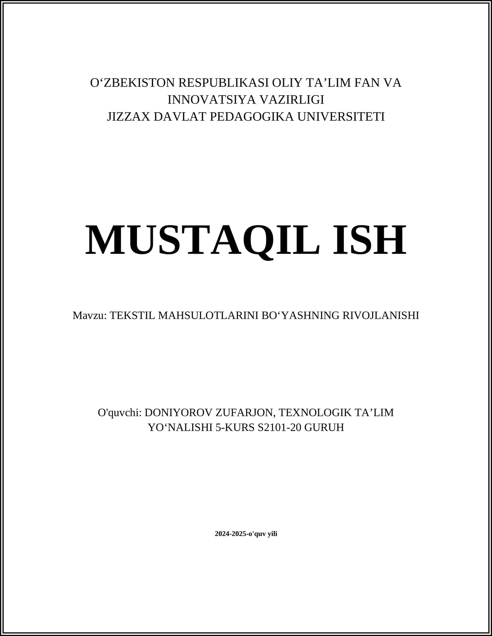 TEKSTIL MAHSULOTLARINI BOʻYASHNING RIVOJLANISHI