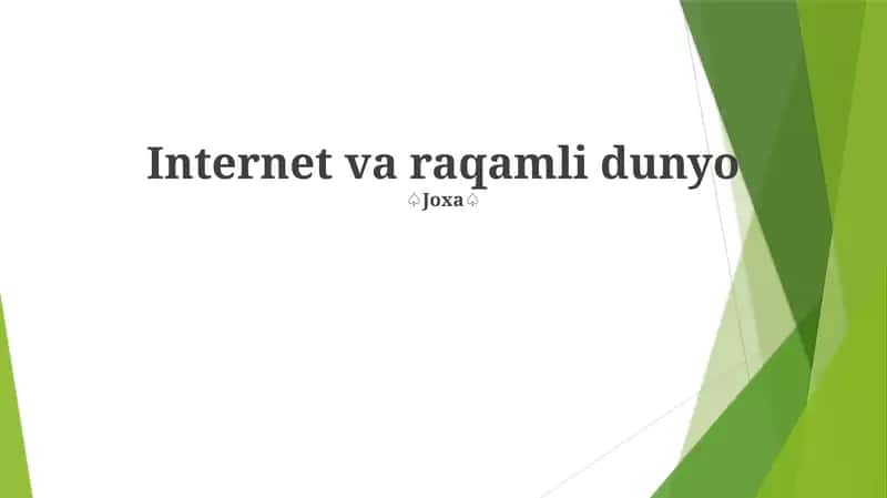 Internet va raqamli dunyo