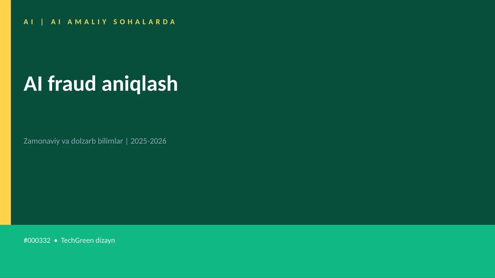 AI fraud aniqlash