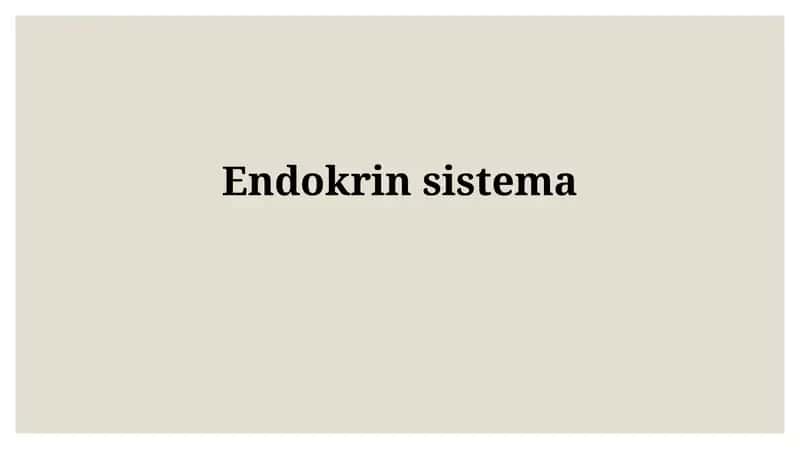 Endokrinsistema