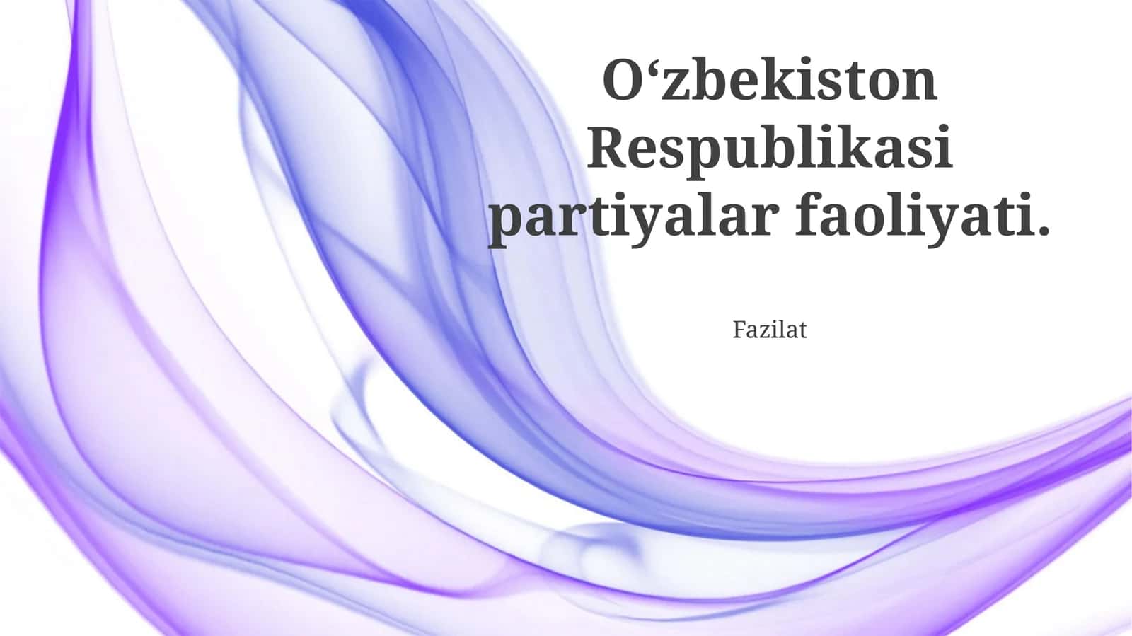 Oʻzbekiston Respublikasi partiyalar faoliyati