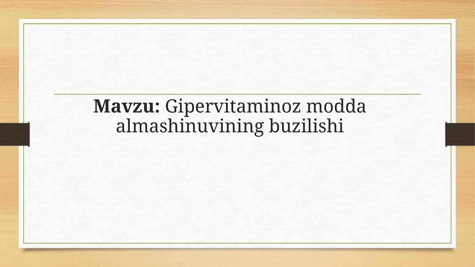 Gipervitaminoz modda almashinuvi