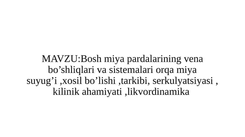 Bosh Miya Pardalari (Meninges)
