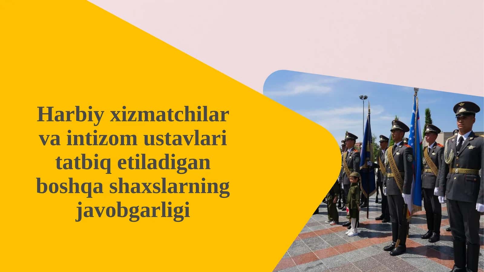 Harbiy xizmatchilar va intizom ustavlari tatbiq etiladigan boshqa shaxslarning javobgarligi