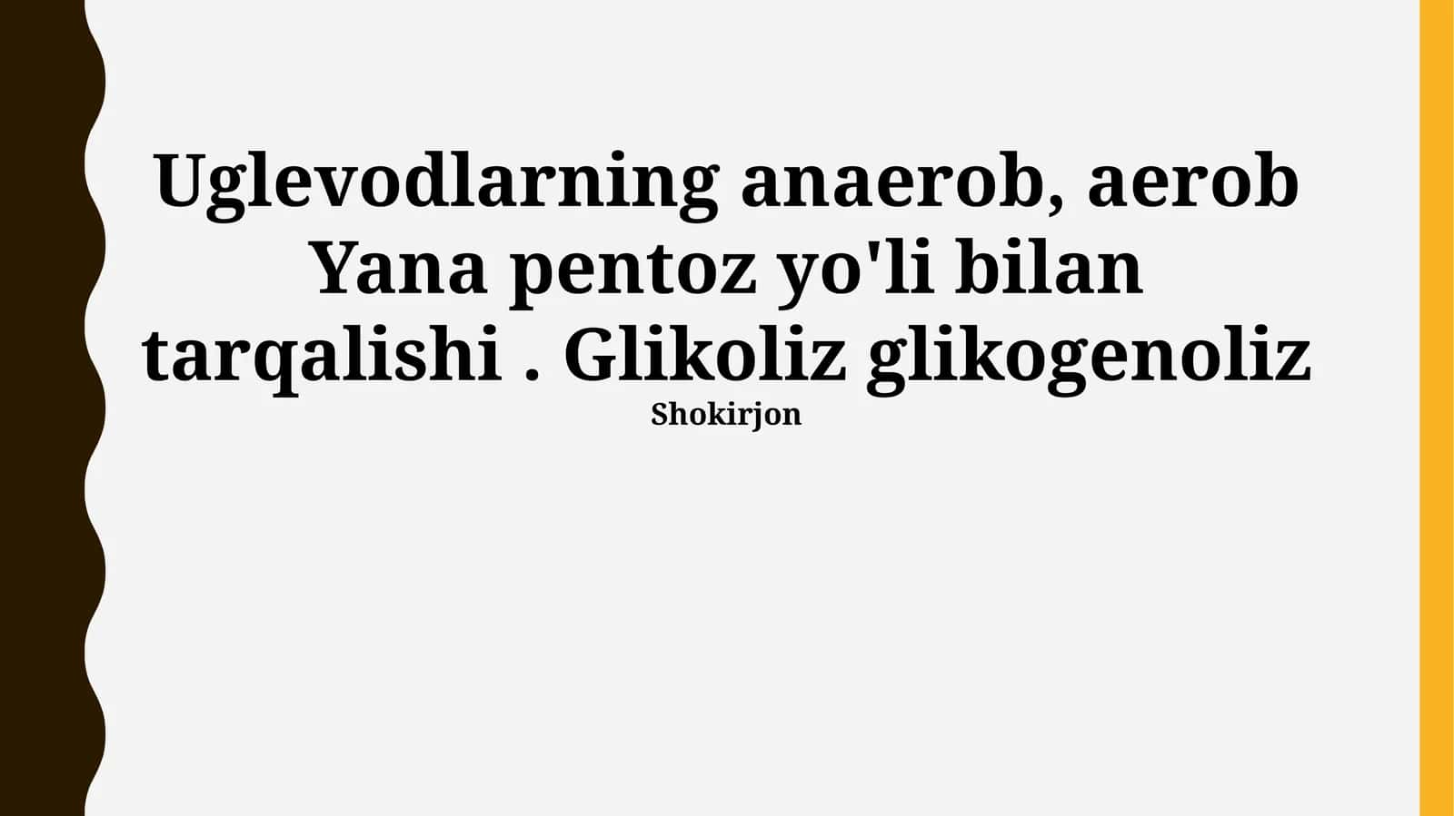 Glikoliz va glikogenliz