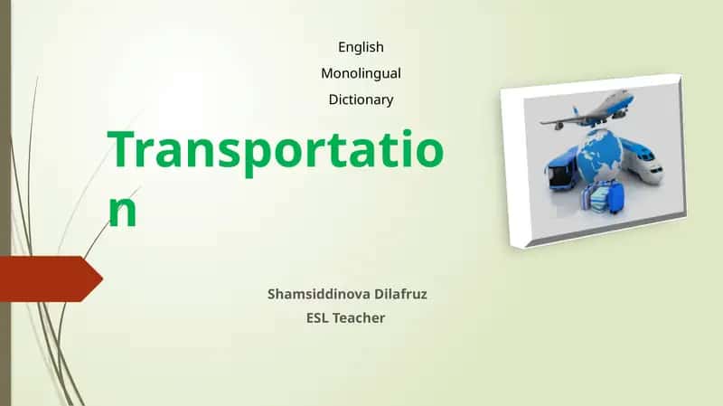 Transportation Vocabulary Dictionary