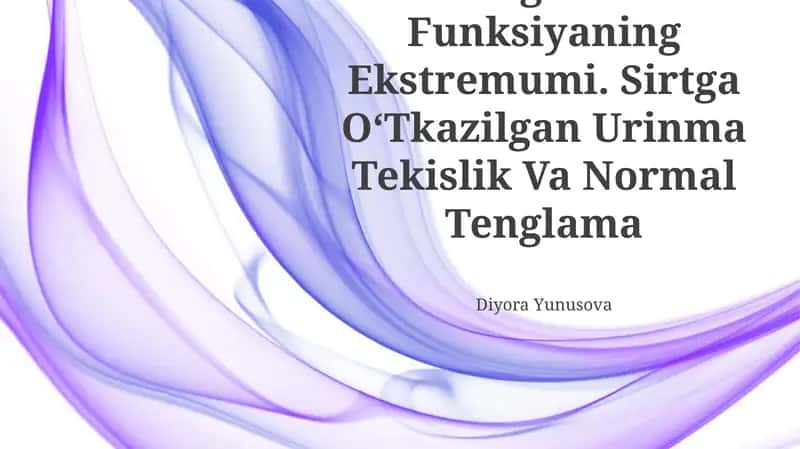 Ikki Oʻzgaruvchili Funksiyaning Ekstremumi