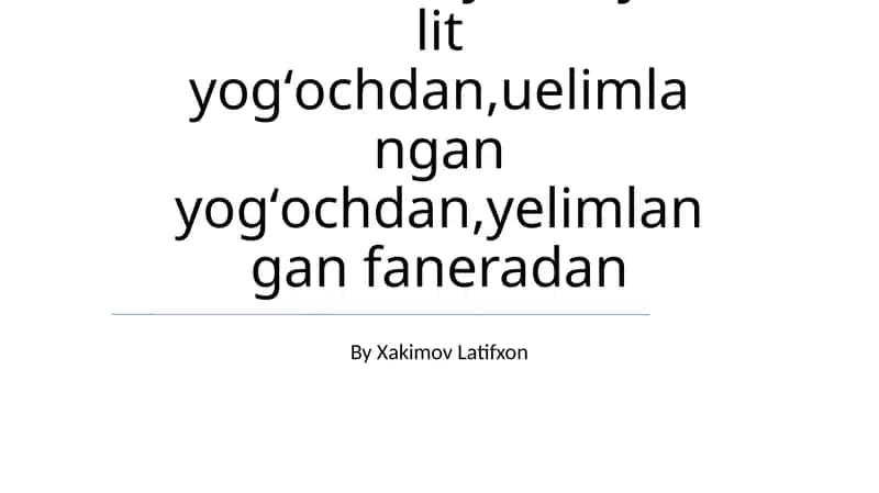 Yogʻoch arkalarni konstruktsiyalari