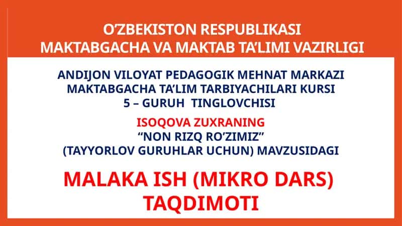 "NON RIZQ RO’ZIMIZ"
