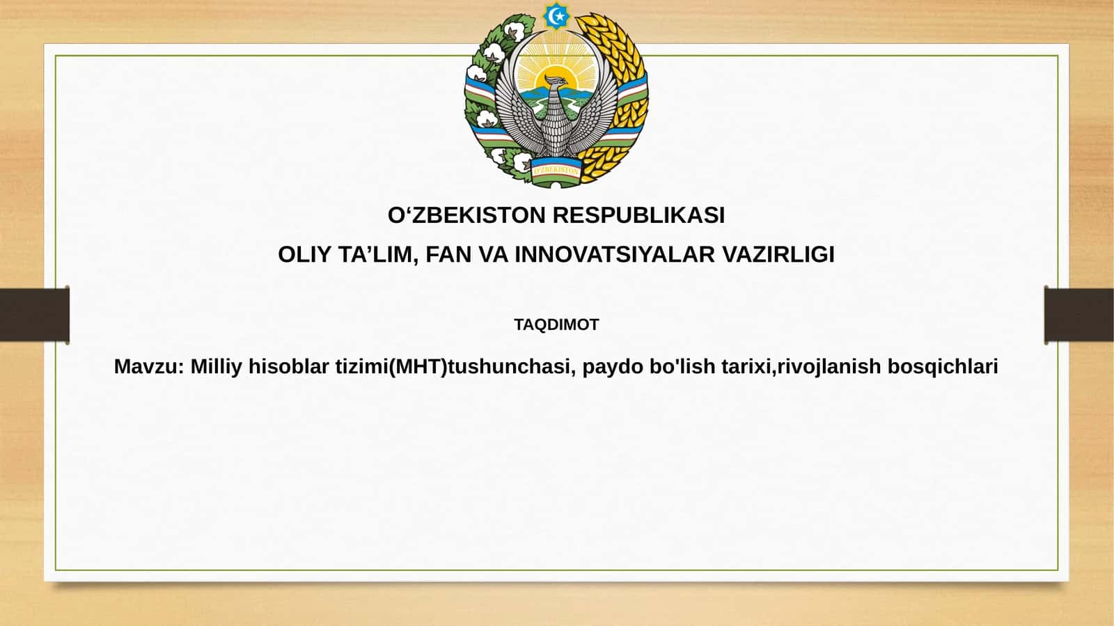 Milliy hisoblar tizimi (MHT)