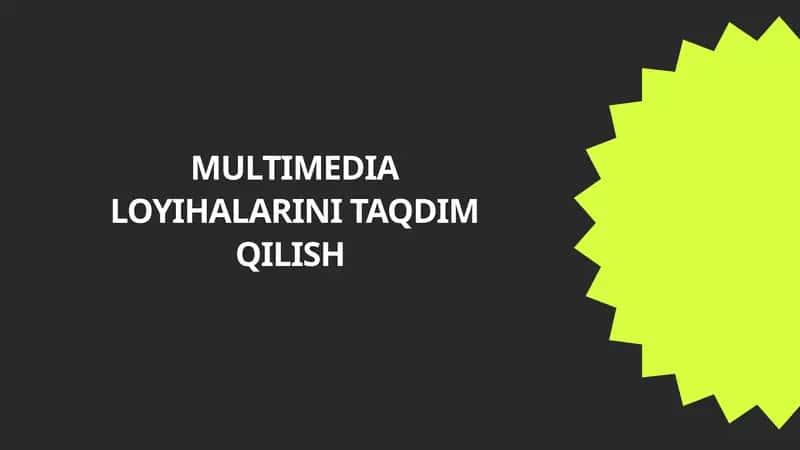 MULTIMEDIA LOYIHALARINI TAQDIM QILISH