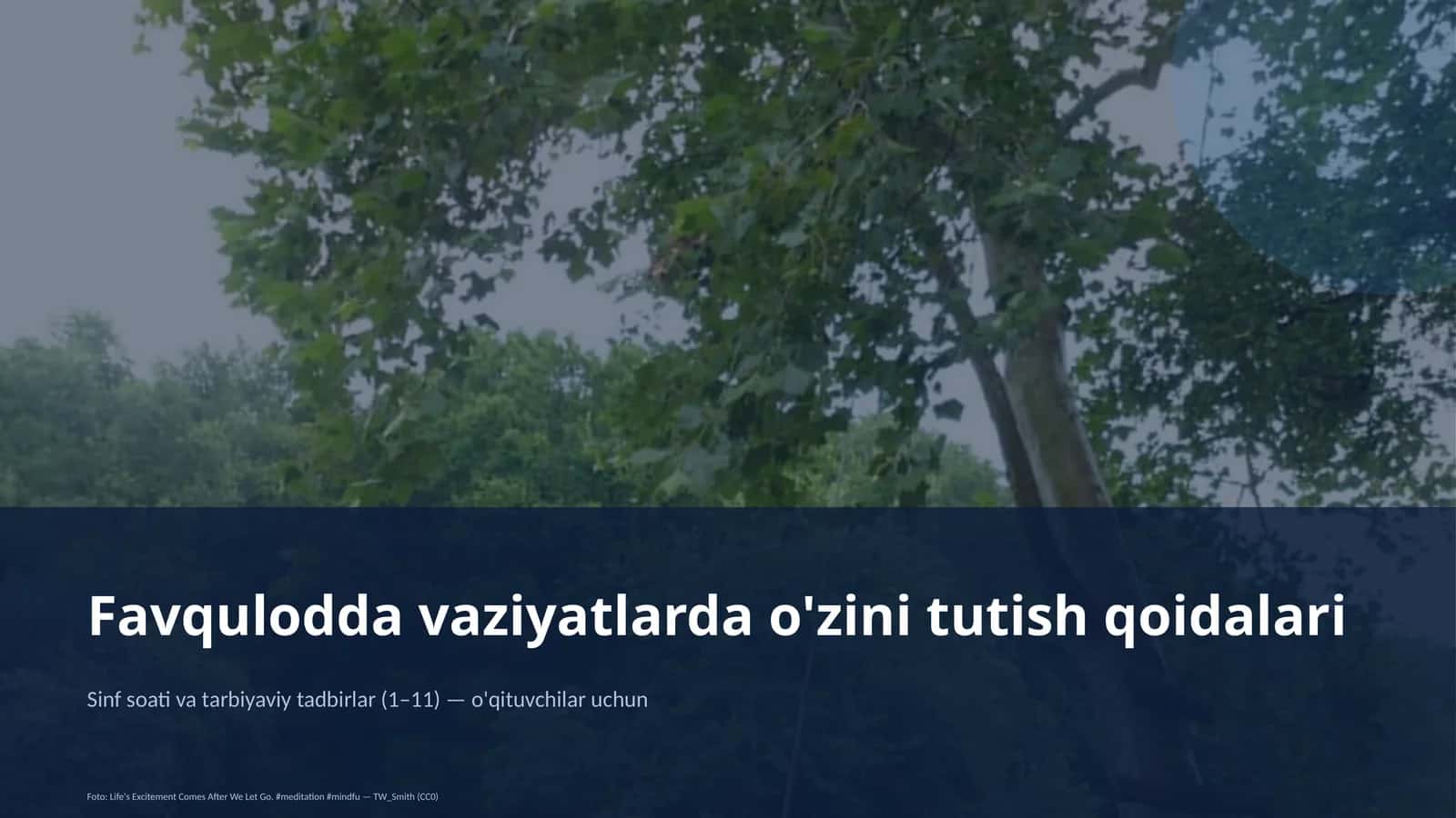 Sinf soati va tarbiyaviy tadbirlar (1–11) — o'qituvchilar uchun