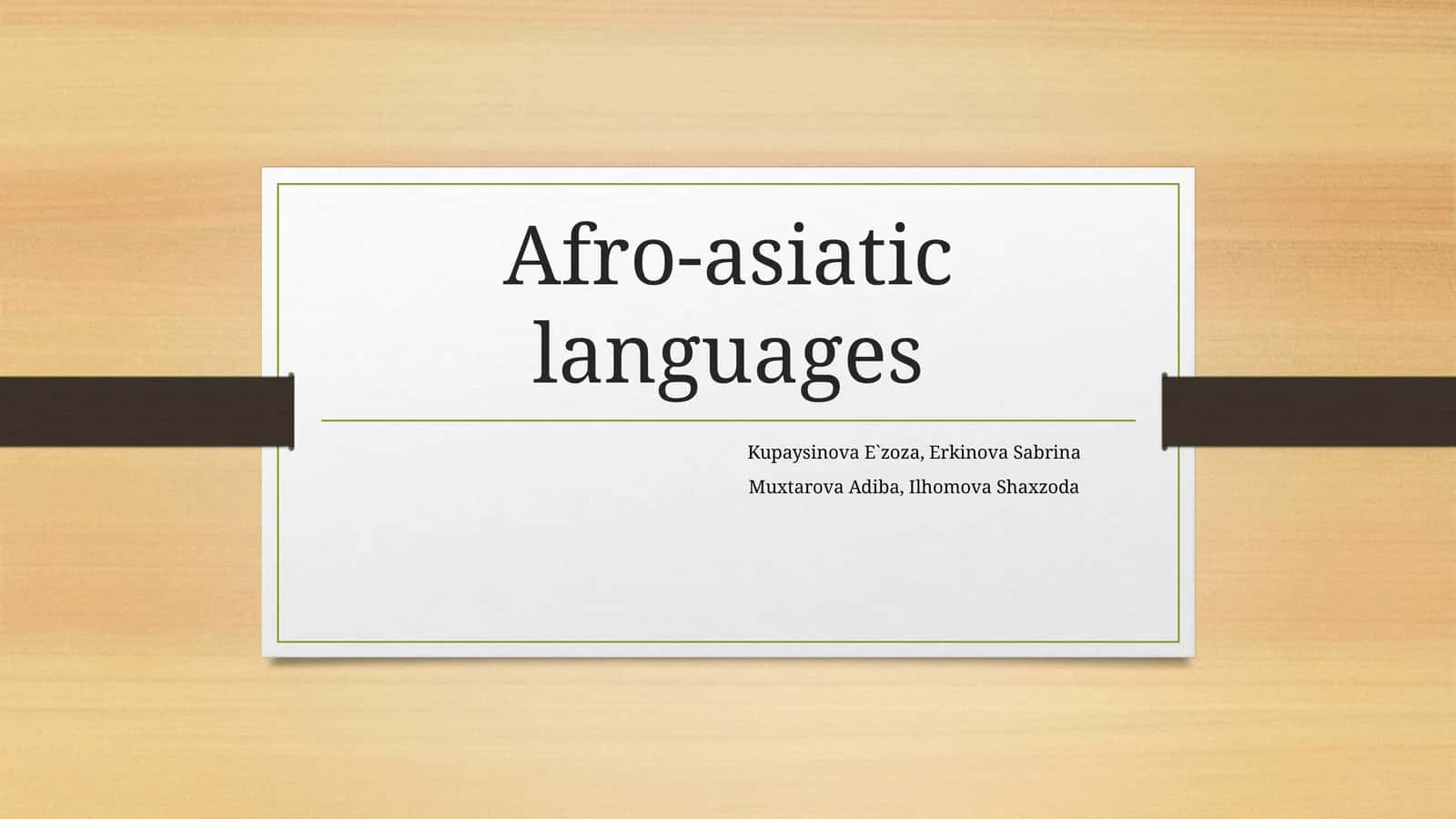 Afro-asiatic languages
