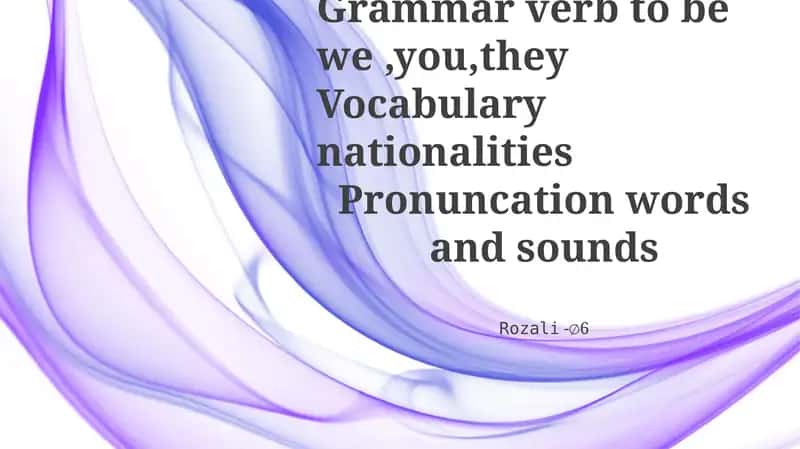 Pronunciation: Words and sounds
