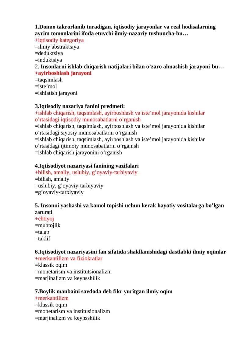 Iqtisodiyot nazariyasi fanining vazifalari