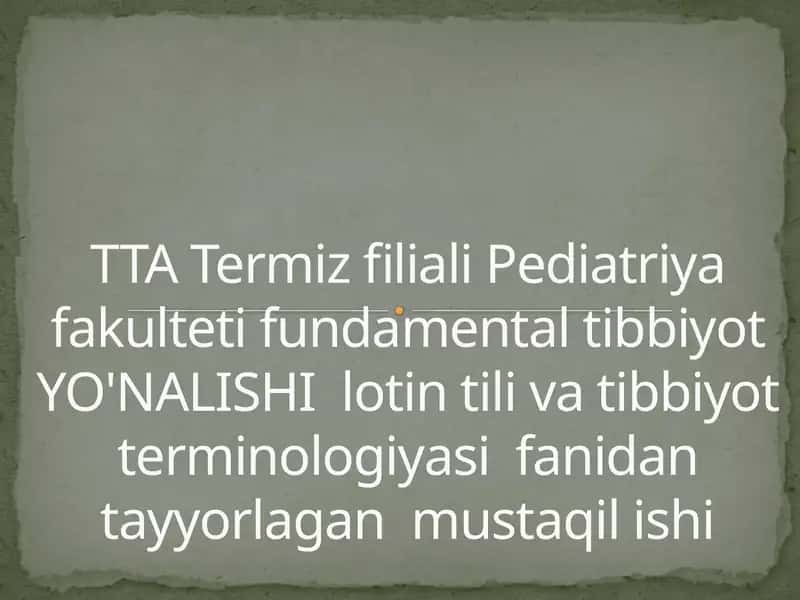 Lotin tili gaplarining sturukturasi.(Corpus hominis e capite, trunco et membris constant). ,,Sum, esse''-bor bo'lmoq fe'lini tuslanishi(Est modus in rebus)