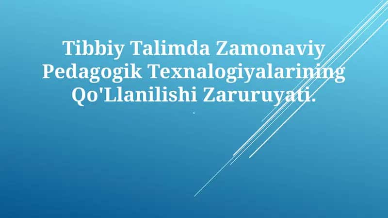 Zamonaviy Pedagogik Texnalogiyalar