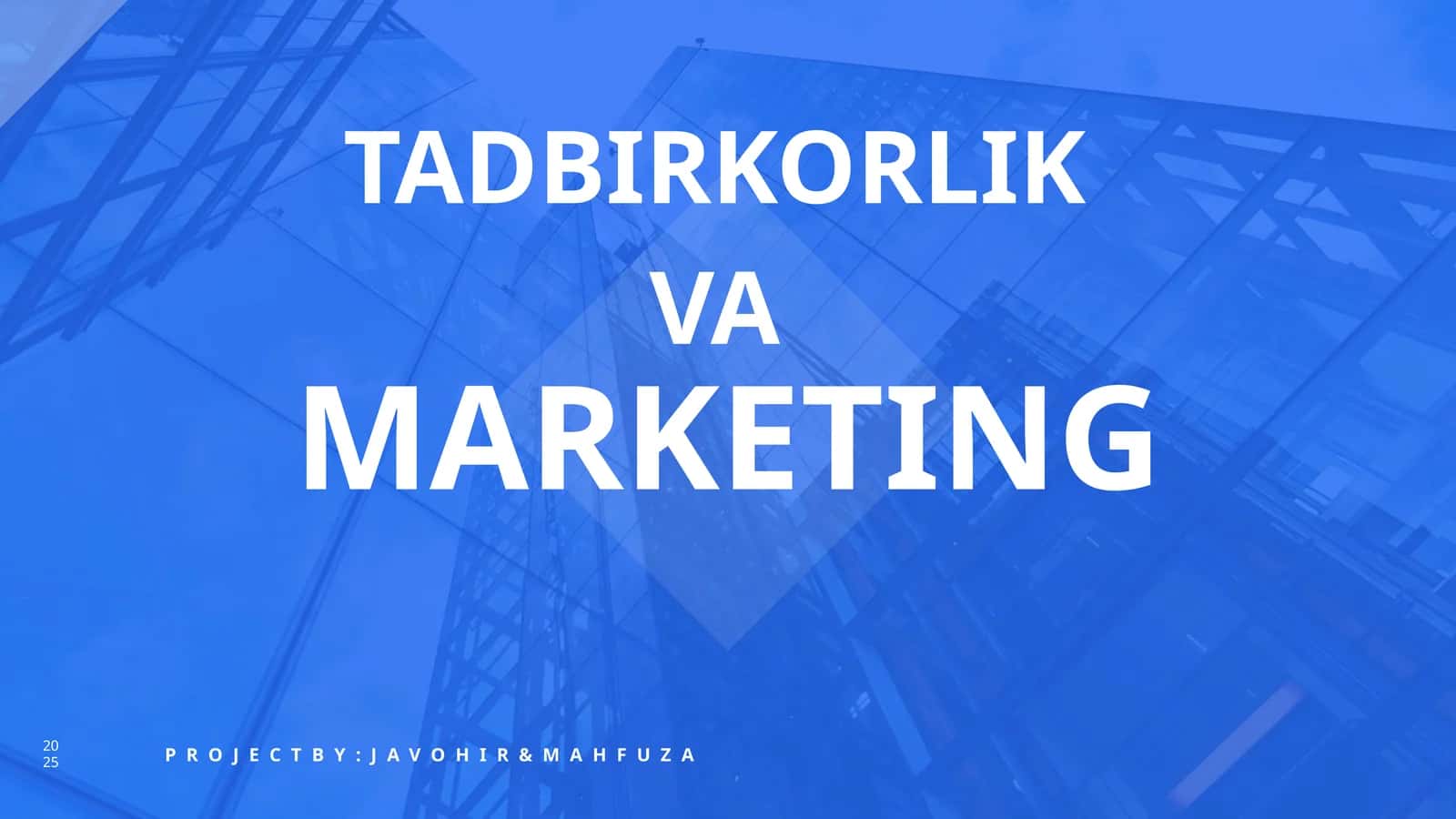 TADBIRKORLIK VA MARKETING