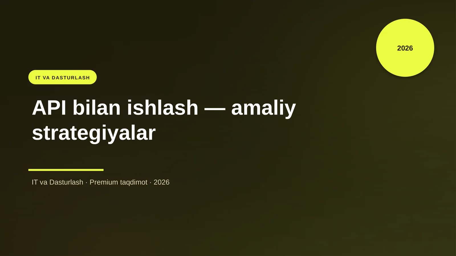 API bilan ishlash — amaliy strategiyalar