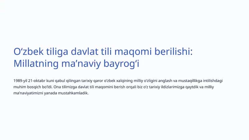 Davlat tiliga maqom berish