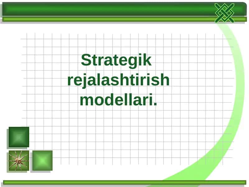 Strategik Rejalashtirish Modellari