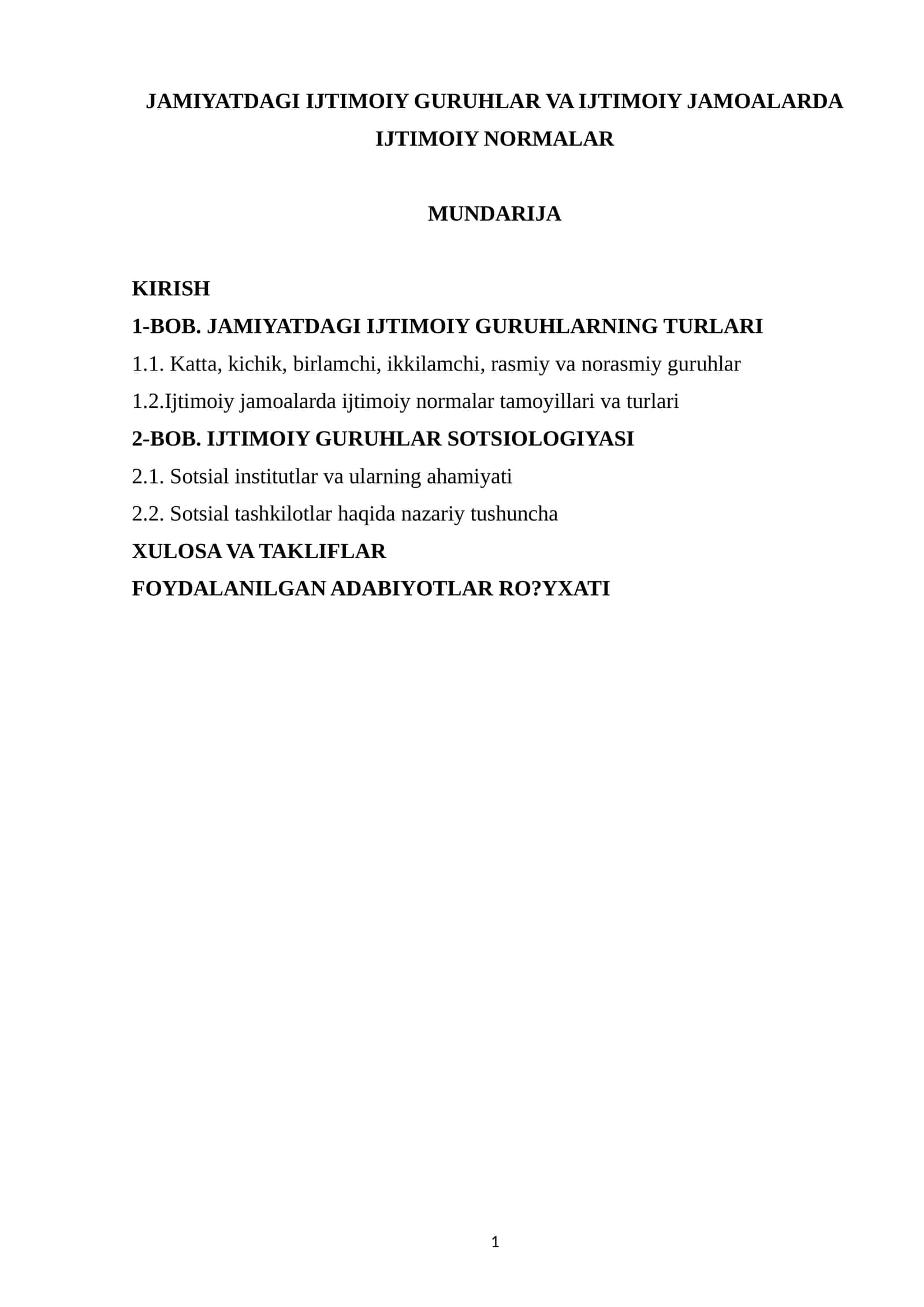 Ijtimoiy Guruhlar va Ijtimoiy Jamoalarda Ijtimoiy Normalar
