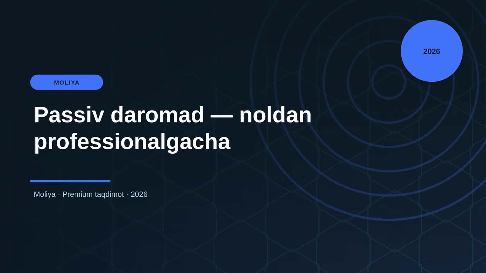 Passiv daromad — noldan professionalgacha