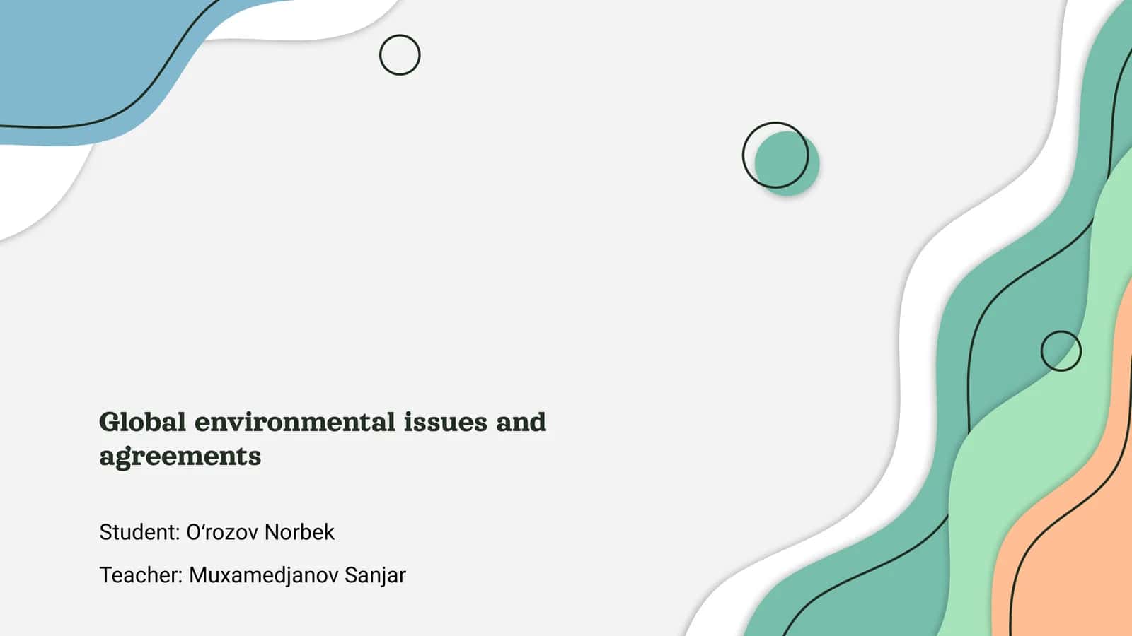 Global environmental issues and agreements