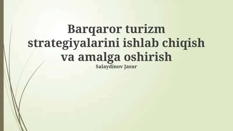Barqaror turizm strategiyalari