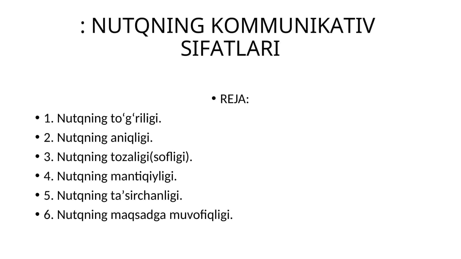 NUTQNING KОMMUNIKАTIV SIFАTLАRI