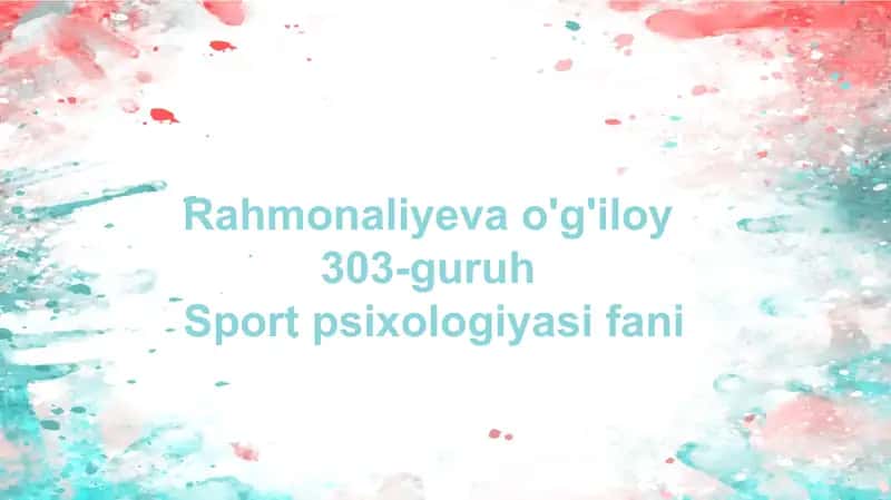 Sport psixologiyasi haqida tushuncha
