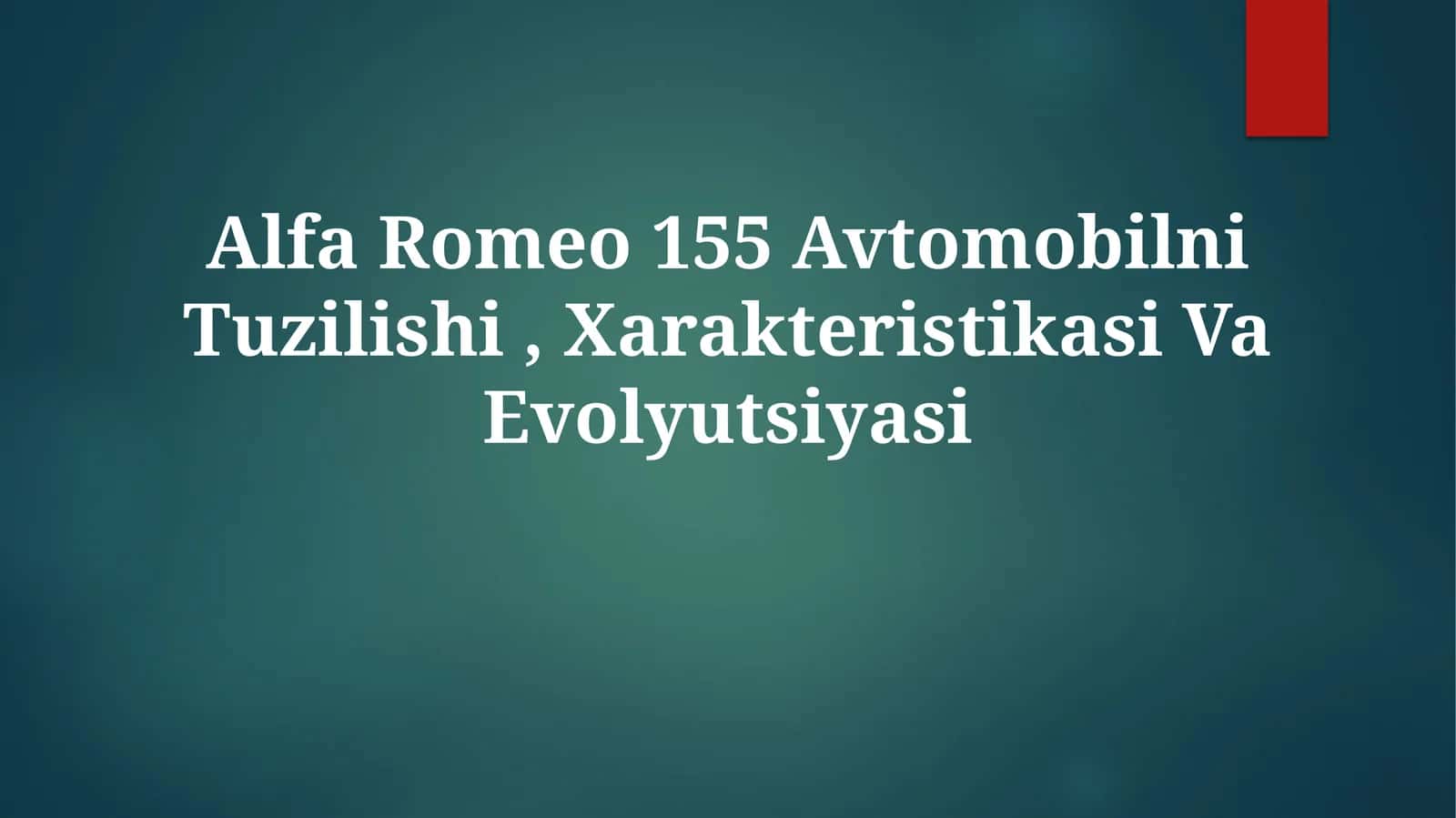 Alfa Romeo 155 Avtomobilni Tuzilishi, Xarakteristikasi Va Evolyutsiyasi