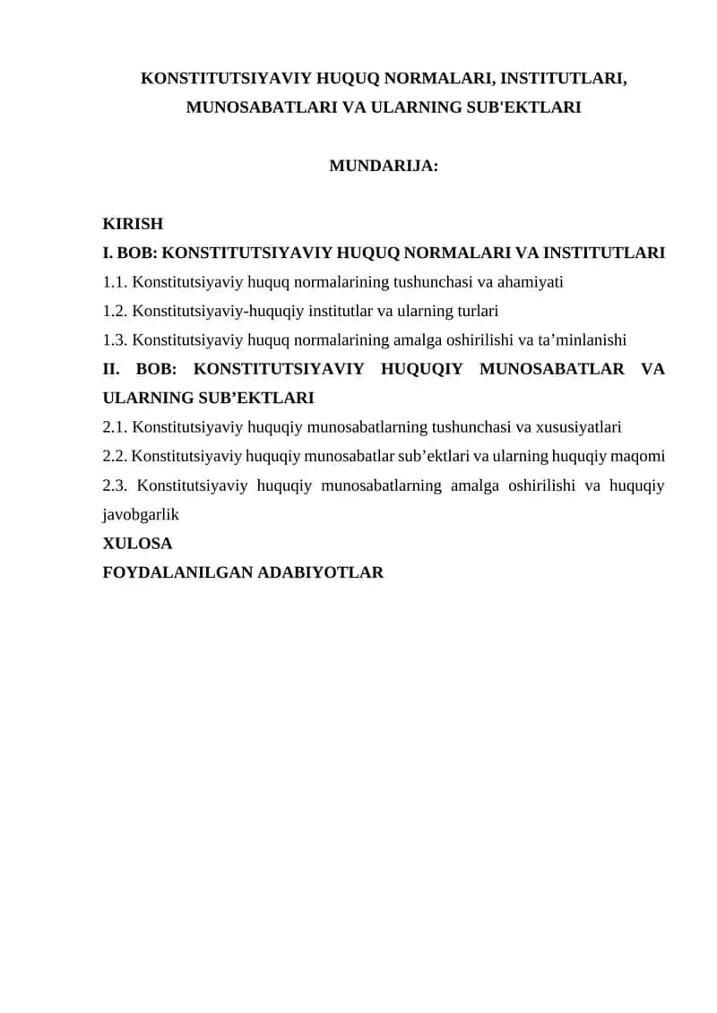 Konstitutsiyaviy Huquq Normarlari