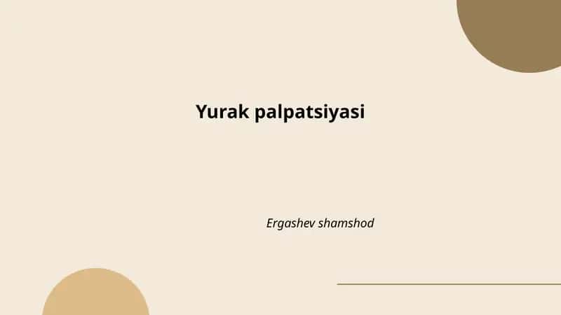 Yurak palpatsiyasi