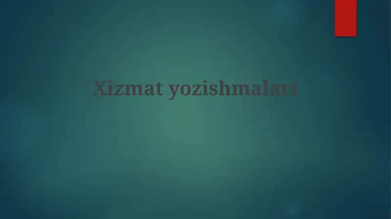 Xizmat yozishmalari