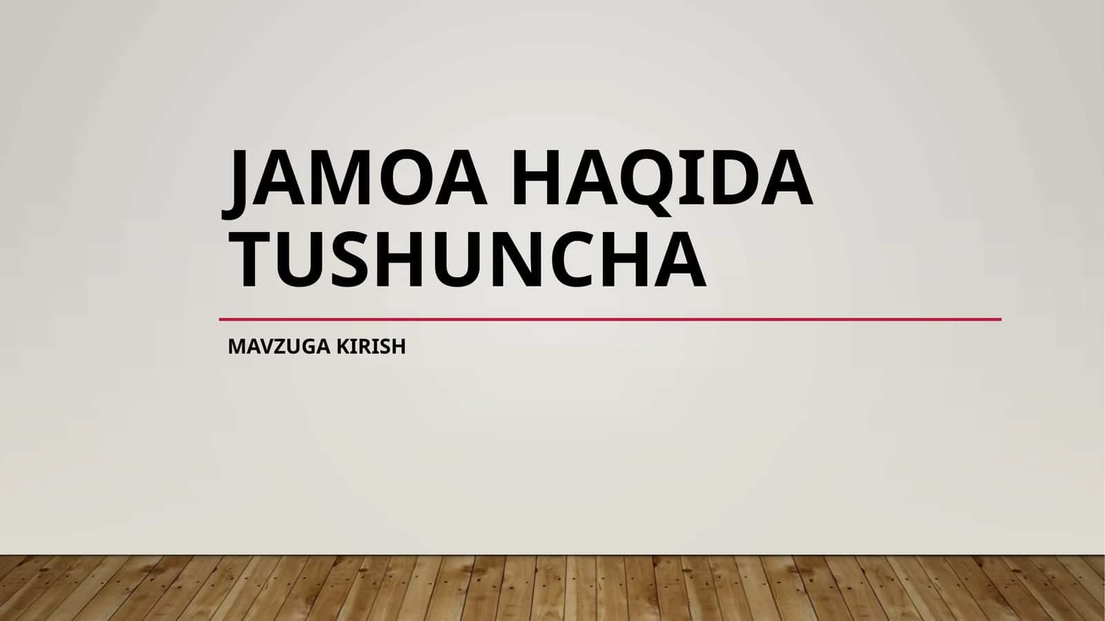 Mavzuga kirish