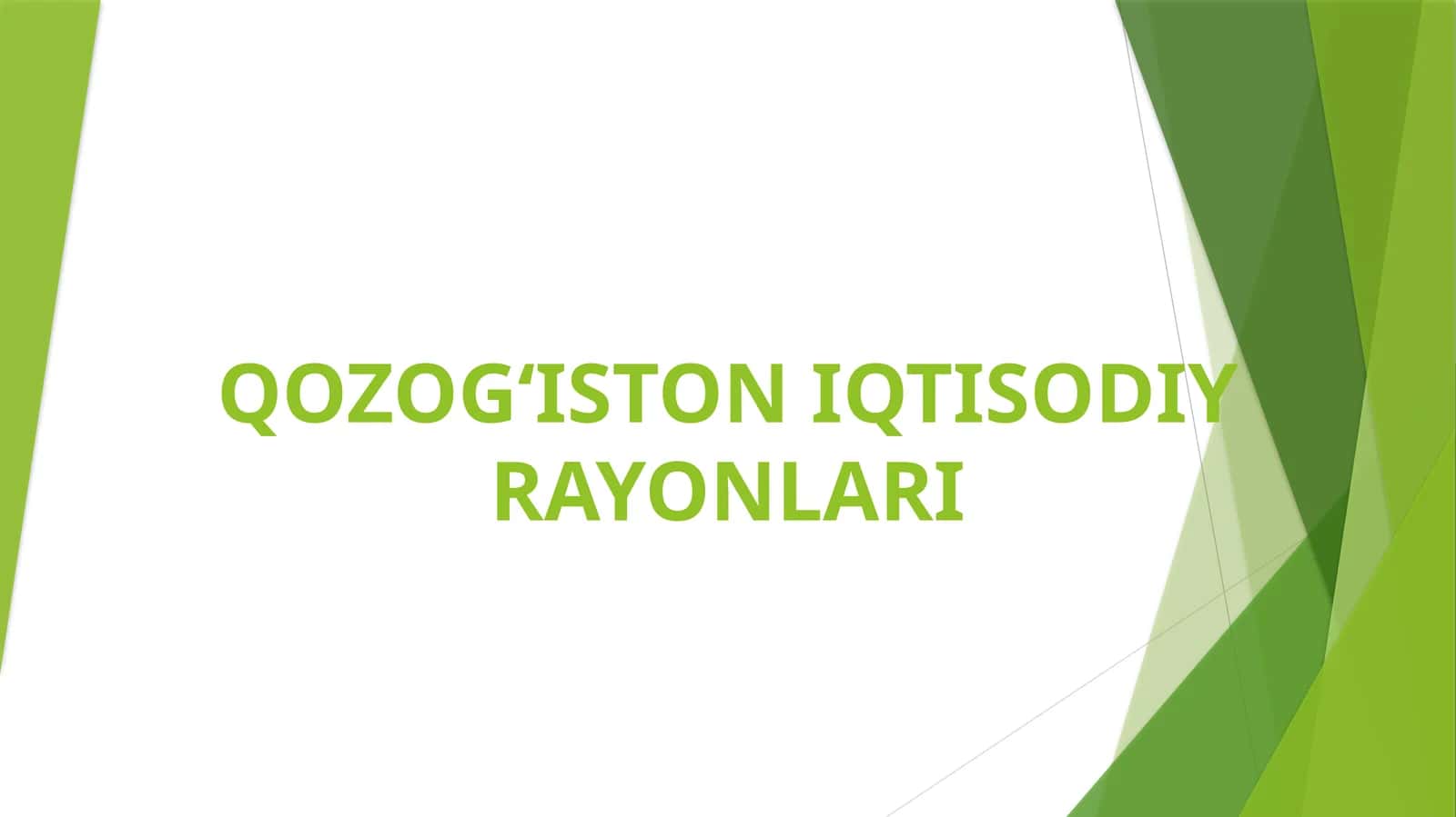 QOZOGʻISTON IQTISODIY RAYONLARI