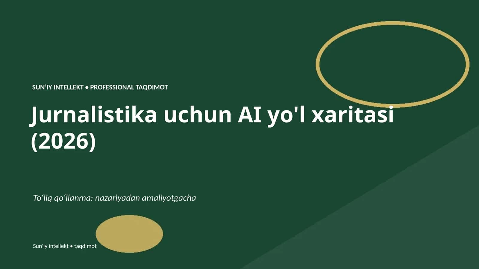 Jurnalistika uchun AI yo'l xaritasi (2026)