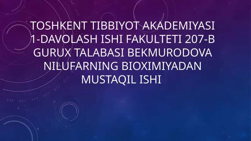 Buyraktoshlarining Biokimyoviy Mexanizmlari va Profilaktikasi
